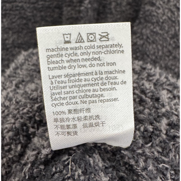 Barefoot Dreams CozyChic Cardigan Size L Open Front Soft Knit Heather Black - Picture 9 of 9